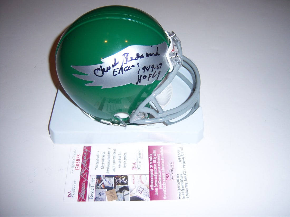 Chuck Bednarik Signed Mini Helmet JSA/COA Philadelphia Eagles HOF (1 of 1)