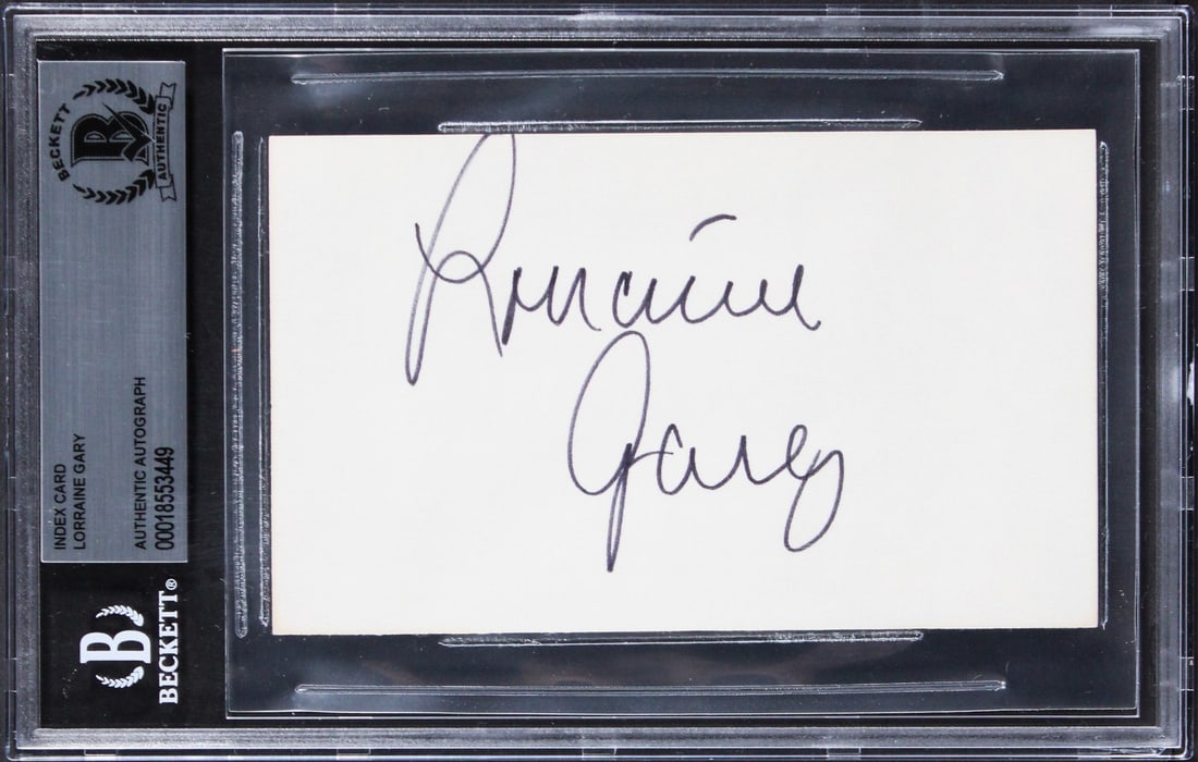 Lorraine Gary Jaws Autographed 3x5 Index Card Beckett Authenticated: Lorraine Gary Jaws Autographed 3x5 Index Card Beckett Authenticated This authentic 3x5 index card is personally signed by Lorraine Gary, known for her role in the iconic film Jaws. The autograph has b