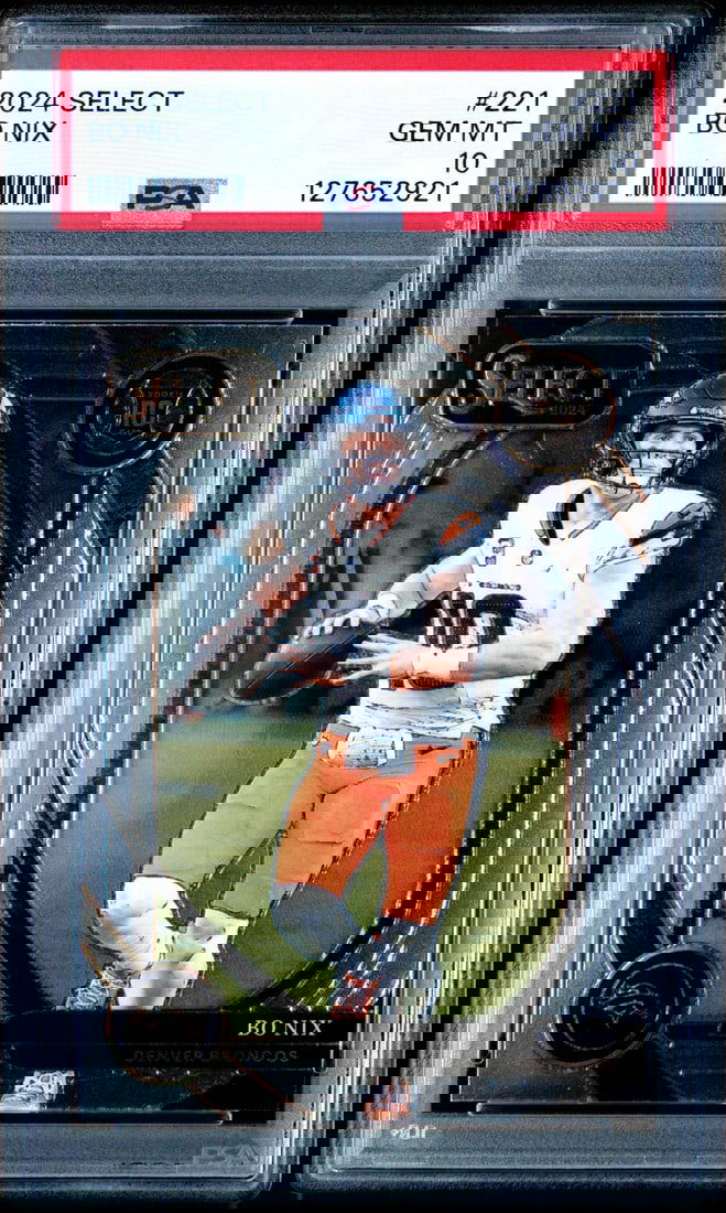 2024 Panini Select Bo Nix #221 Rookie PSA 10 Football Card (1 of 2)