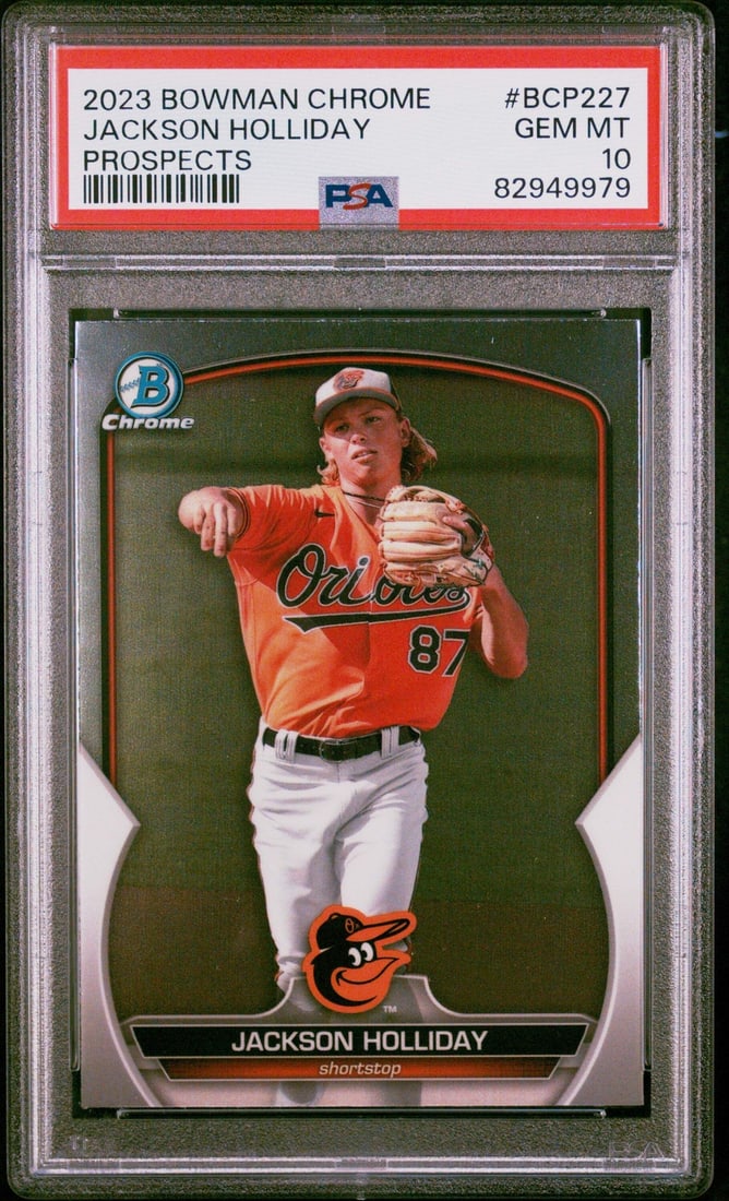 2023 Bowman Chrome Jackson Holliday #BCP227 Baseball Card PSA 10 Graded (1 of 2)