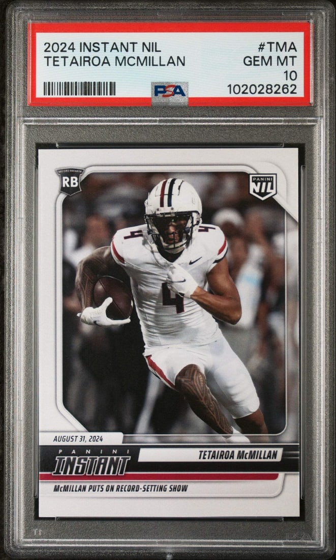 2024 Panini Instant NIL Tetairoa McMillan PSA 10 RC Football Card (1 of 2)