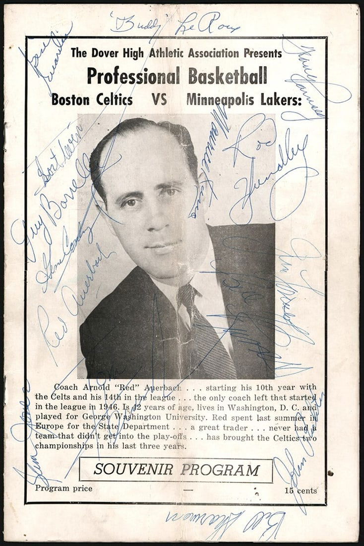 1959-60 Boston Celtics Signed Program Bill Russell PSA Authenticated (1 of 4)