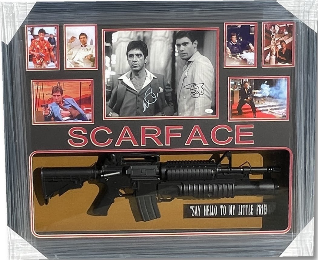 Al Pacino Steve Bauer Signed Scarface 11x14 Photo Custom Frame JSA Authenticated (1 of 5)