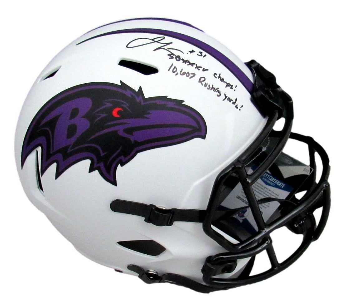 Jamal Lewis Signed Ravens Lunar Eclipse Helmet BAS Authenticated (1 of 5)