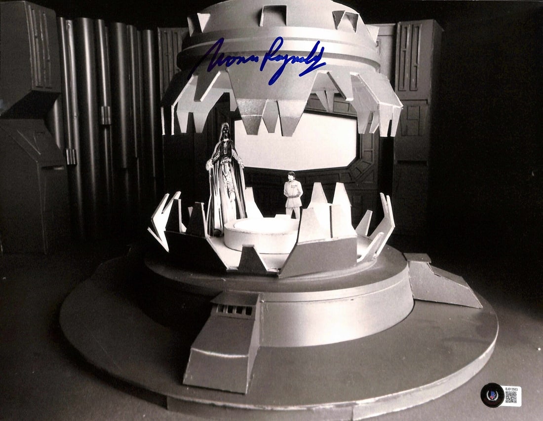 Norman Reynolds Signed Star Wars Vader's Throne Room 11x14 Photo Beckett Certified: Norman Reynolds Signed Star Wars Vader's Throne Room 11x14 Photo Beckett Certified This stunning 11x14 color photograph captures Vader's Throne Room concept, beautifully signed in blue permanent marke