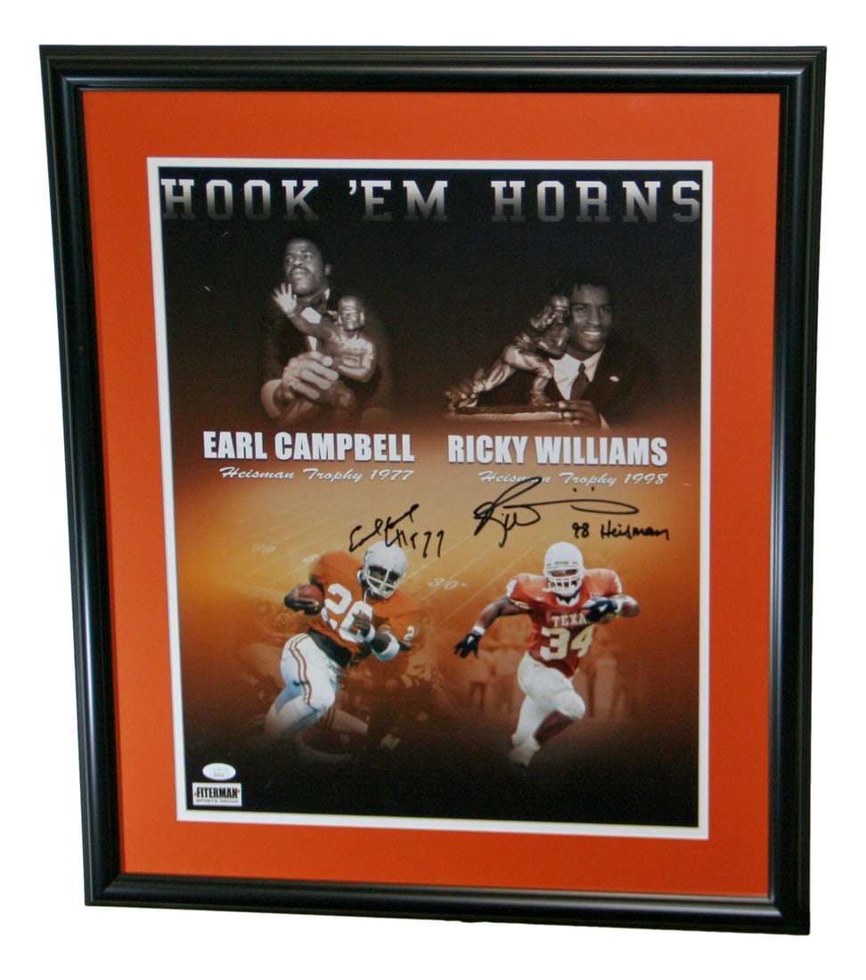 Texas Longhorns 16x20 Photo Signed by Ricky Williams and Earl Campbell JSA Authenticated (1 of 4)