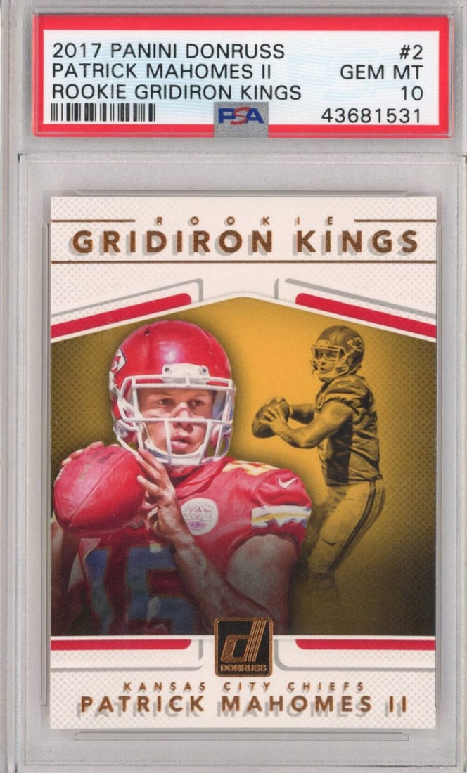 2017 Panini Donruss Patrick Mahomes Gridiron Kings Rookie Card PSA 10 (1 of 2)