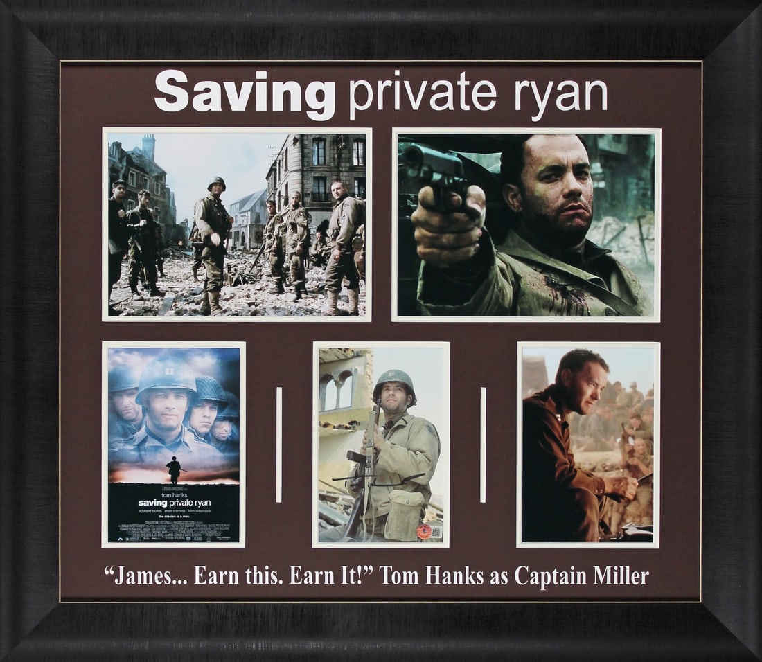 Tom Hanks Signed Saving Private Ryan Framed Display BAS Authentic (1 of 5)
