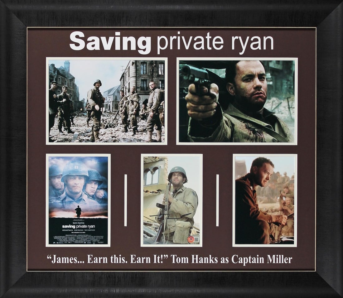 Tom Hanks Signed Saving Private Ryan Framed Display BAS Authentic - 3