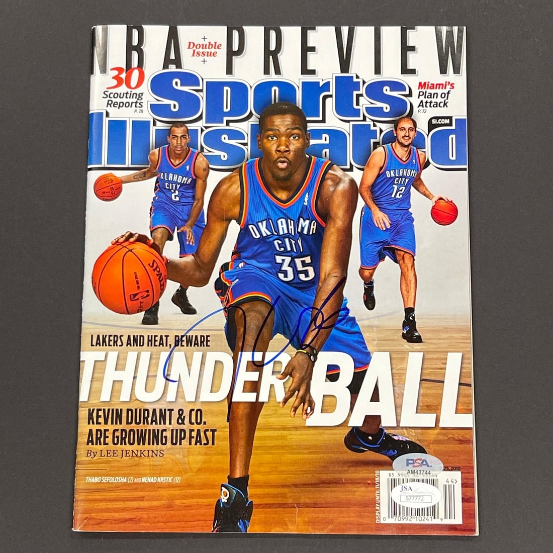 Kevin Durant Signed Sports Illustrated Magazine PSA/DNA Oklahoma City Thunder (1 of 3)