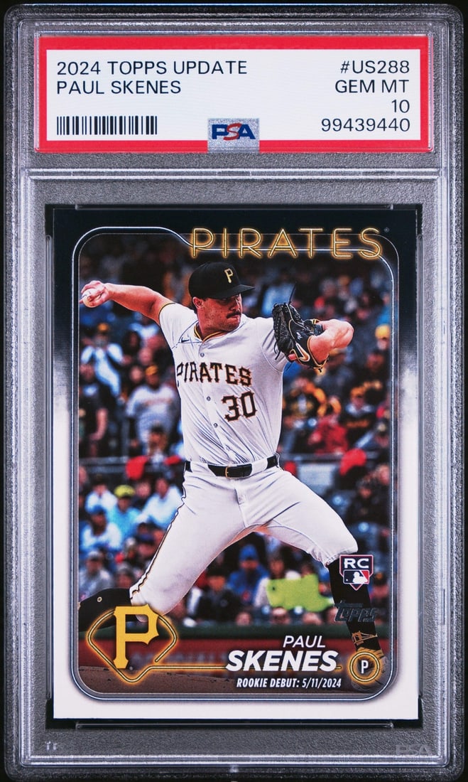 PSA 10 Paul Skenes Rookie Card 2024 Topps Update #US288 Pittsburgh Pirates (1 of 2)