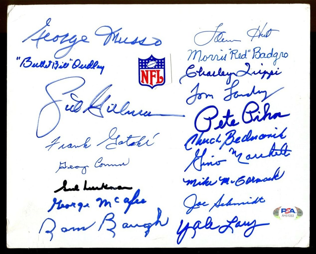 Pro Football HOF Signed 8x10 Card 18 Autographs PSA/DNA (1 of 3)