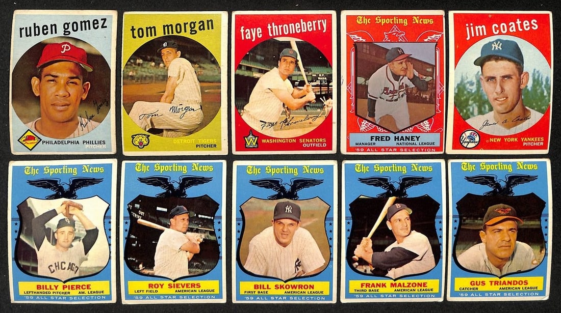Set of 46 1959 Topps Baseball High Number Cards Featuring Bill Skowron (1 of 10)
