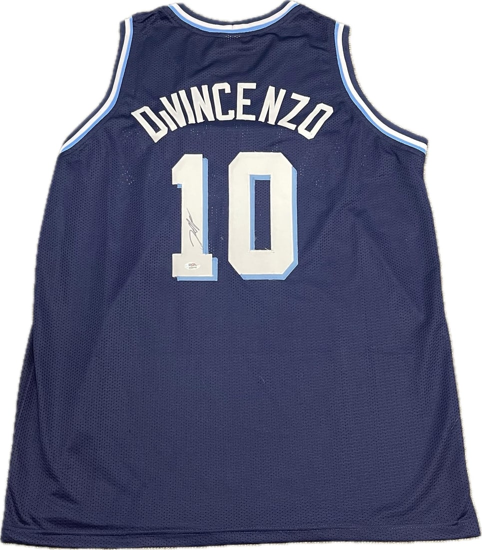 Donte Divincenzo Autographed Jersey PSA Minnesota Timberwolves Stitched: Donte Divincenzo Autographed Jersey PSA Minnesota Timberwolves Stitched This is a stitched jersey autographed by Donte Divincenzo, a player for the Minnesota Timberwolves. The signature has been authe