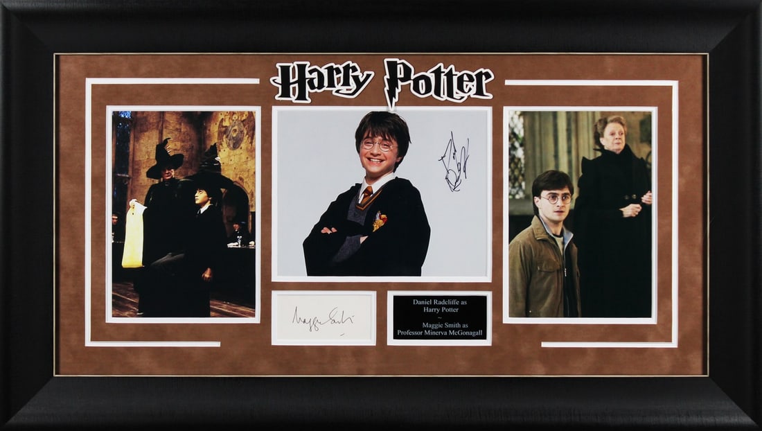 Harry Potter Framed Display Signed by Daniel Radcliffe & Maggie Smith COA Beckett (1 of 3)