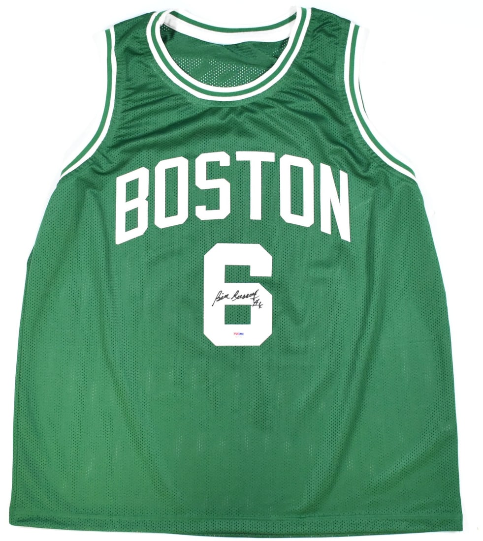 Bill Russell Boston Celtics Autographed Green Jersey PSA Certified (1 of 3)