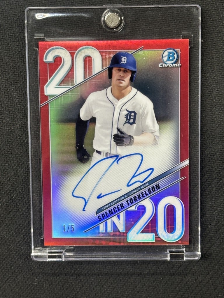 Spencer Torkelson 2020 Bowman Draft Red Auto 1/5 Tigers #20in20a-st (1 of 2)