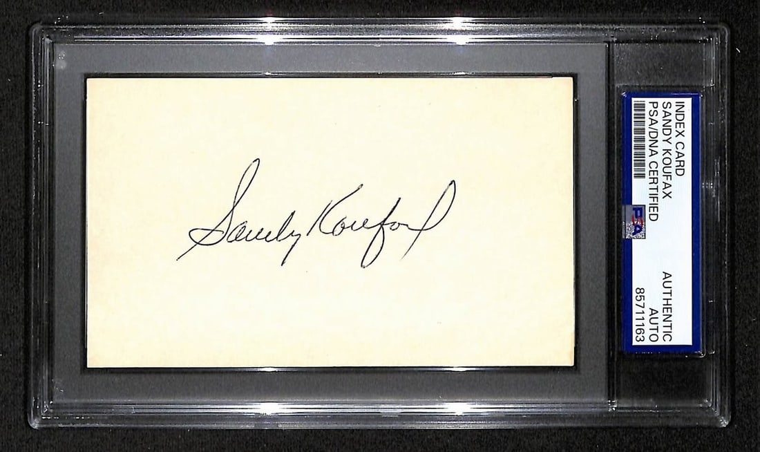 Sandy Koufax Hall of Fame Autographed 3x5 Index Card PSA DNA Dodgers (1 of 1)