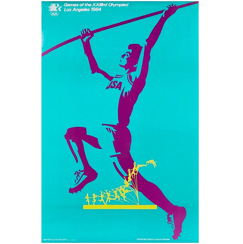 22x34 Poster Featuring Pole Vaulter from 1984 Los Angeles Olympic Games (1 of 4)