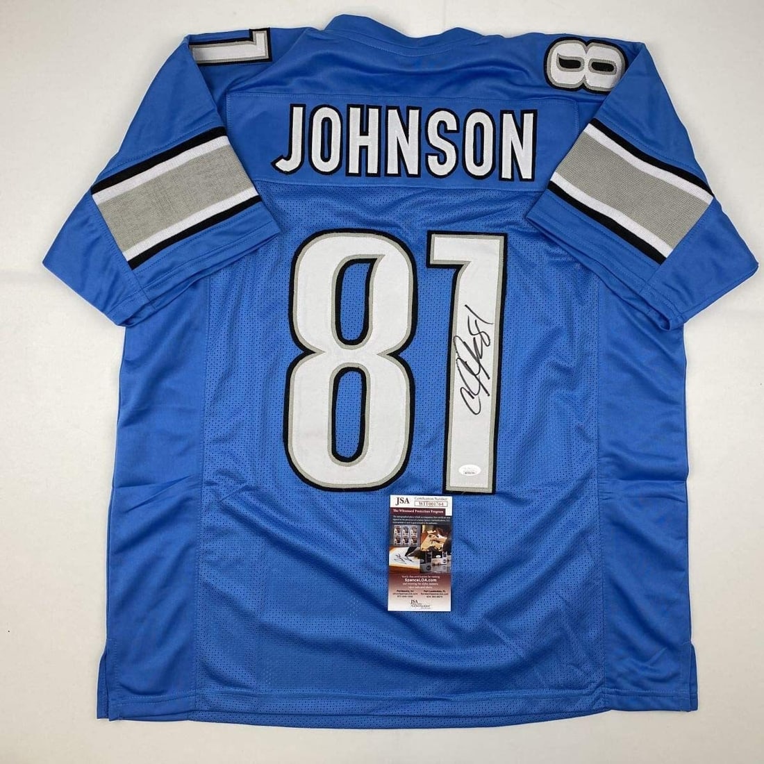 Calvin Johnson Signed Detroit Lions Football Jersey with JSA COA (1 of 4)