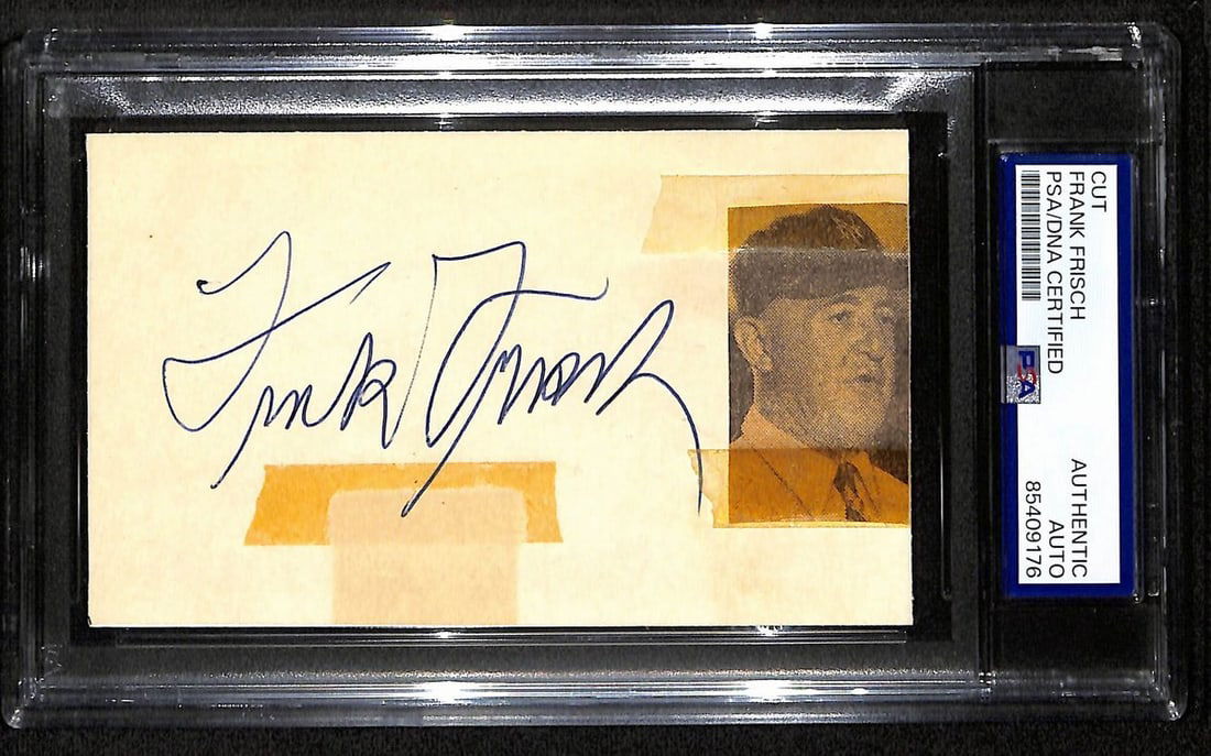 Frank Frisch HOF Autographed Cut on 3x5 Card PSA/DNA Cardinals (1 of 1)
