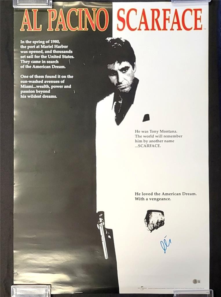 Al Pacino Scarface 24x36 Autographed Poster Beckett Authenticated (1 of 7)