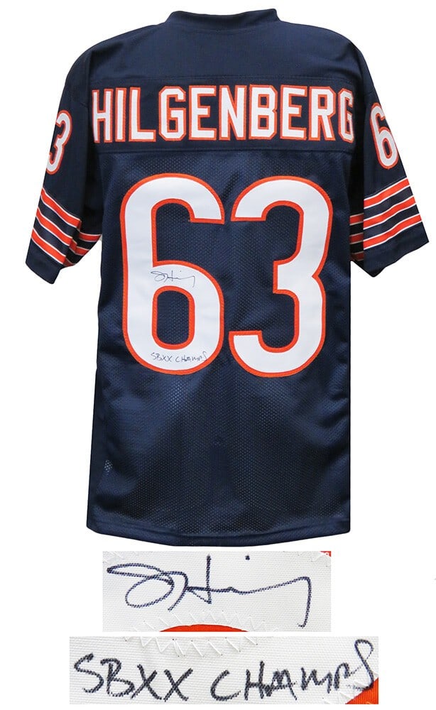 Jay Hilgenberg Signed Chicago Bears Navy Jersey SB XX Champs (1 of 1)
