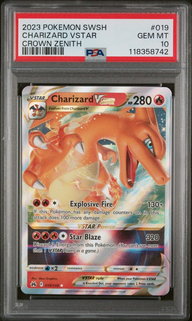 PSA 10 Charizard Vstar SWSH #019 Crown Zenith 2023 Graded Pokemon Card (1 of 1)