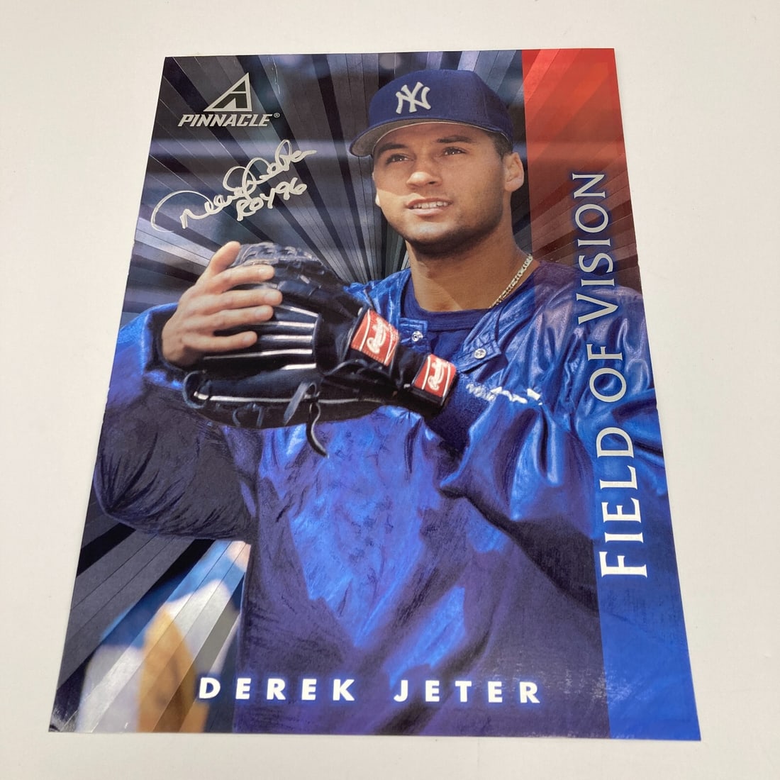 Derek Jeter Signed 1997 Pinnacle Jumbo 13x19 Baseball Card Beckett Authenticated (1 of 5)