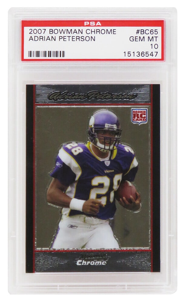 Adrian Peterson 2007 Bowman Chrome Football RC #BC65 PSA 10 Gem Mint Card (1 of 2)