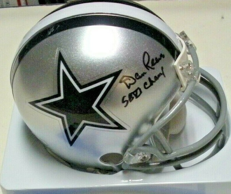 Dan Reeves Signed Mini Helmet Dallas Cowboys SB VI Champs with COA (1 of 1)