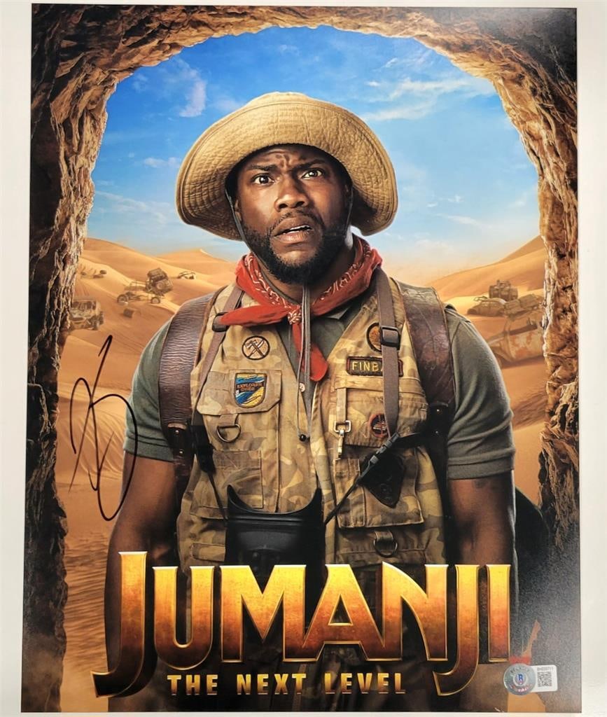 Kevin Hart Autographed Jumanji 11x14 Photo Beckett Authenticated: Kevin Hart Autographed Jumanji 11x14 Photo Beckett Authenticated This is an original 11x14 photograph from the movie Jumanji, autographed by the talented Kevin Hart. The signature has been