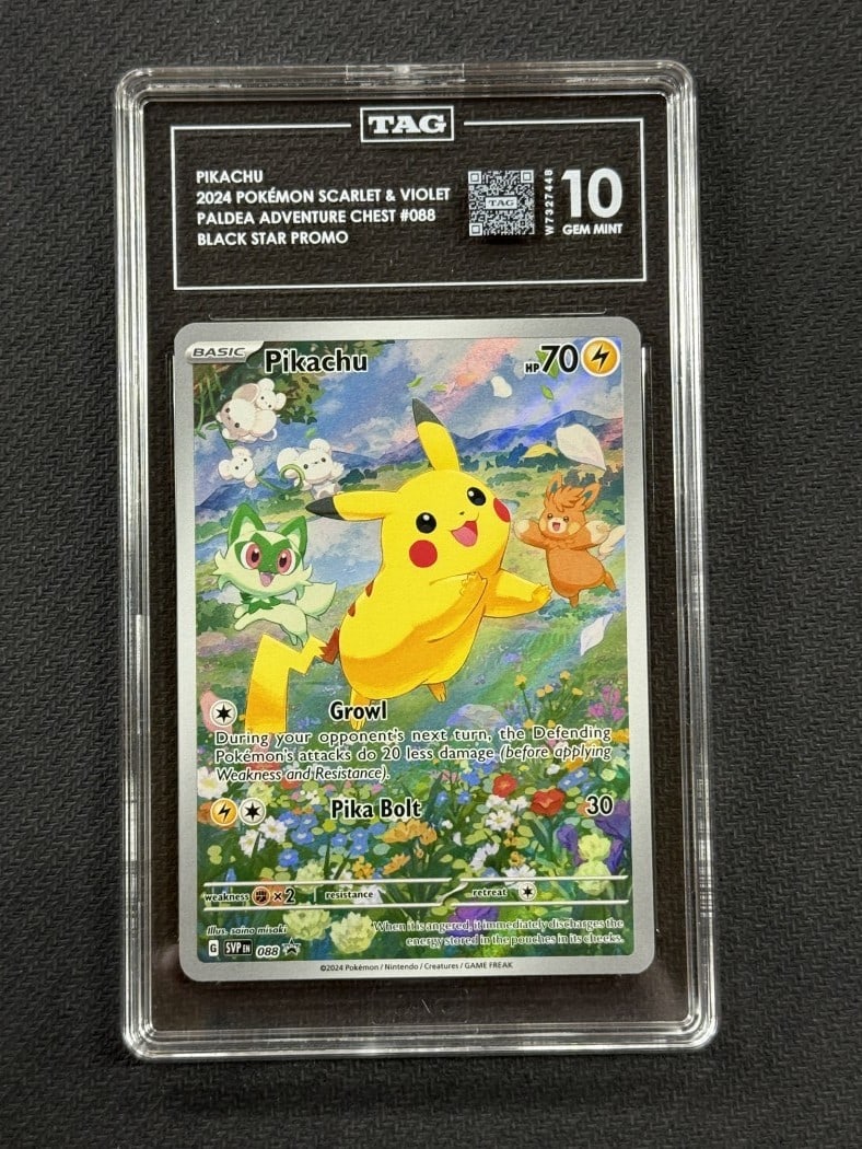 Pikachu Pokemon Paldea Adventure Promo Card TAG 10 Graded #88 (1 of 2)