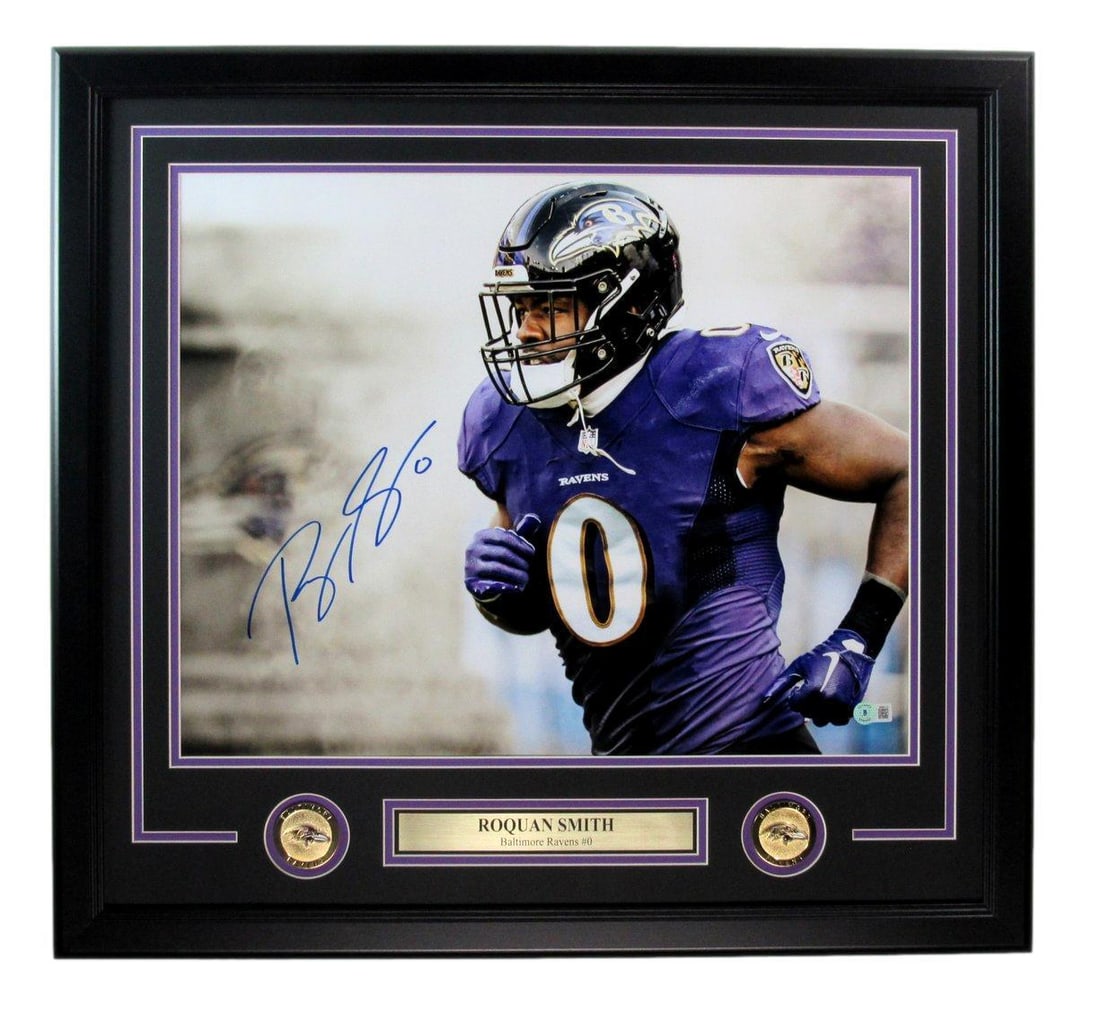 Roquan Smith Autographed 16x20 Framed Photo Ravens Beckett Authenticated (1 of 4)