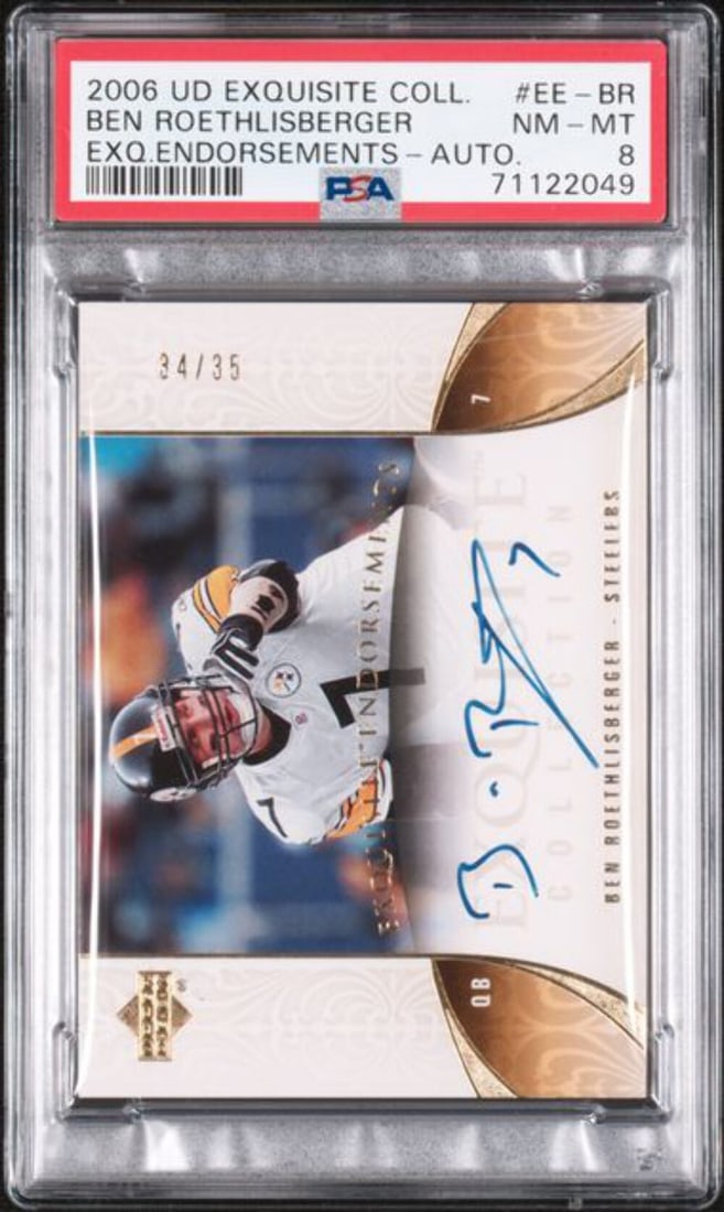 2006 UD Exquisite Ben Roethlisberger EEBR /35 Auto PSA 8 (1 of 2)