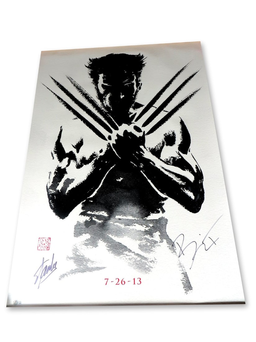 Stan Lee Brian Tee Signed 27X40 Wolverine Poster Beckett Authenticated (1 of 5)