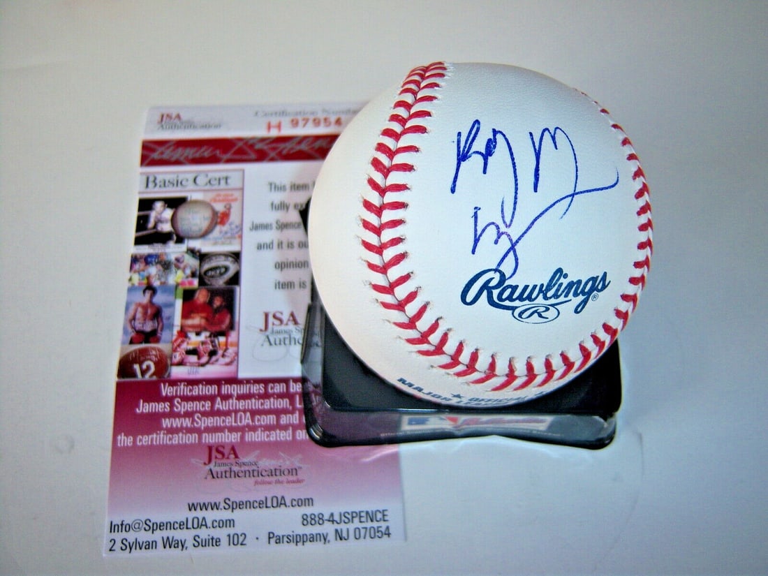 Billy Ray Cyrus Signed Baseball Achy Breaky Heart JSA COA: Billy Ray Cyrus Signed Baseball Achy Breaky Heart JSA COA This is an original signed baseball by Billy Ray Cyrus, the renowned country music singer famous for his hit song "Achy Breaky Heart." The