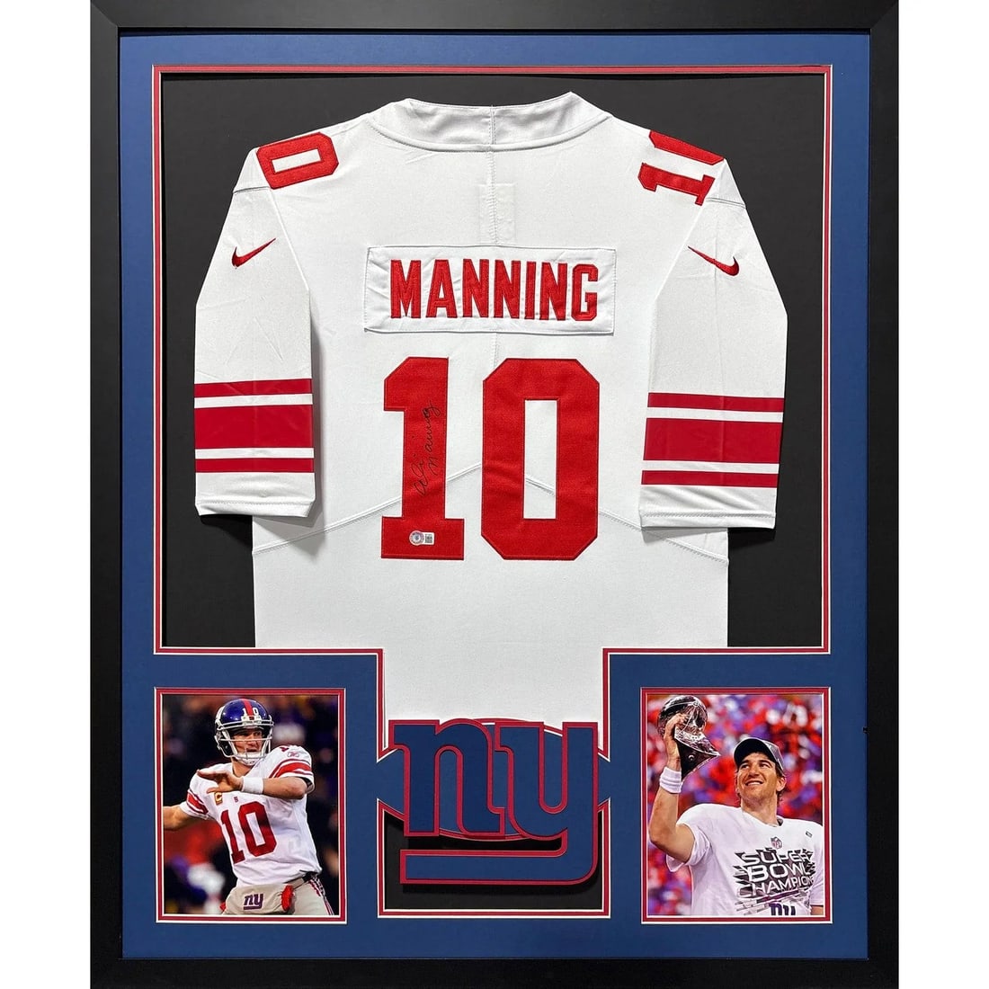 Eli Manning Signed Jersey Framed Beckett Authenticated New York Giants: Eli Manning Signed Jersey Framed Beckett Authenticated New York Giants This exquisite framed jersey features the autograph of Eli Manning, a legendary player for the New York Giants. Authenticated by