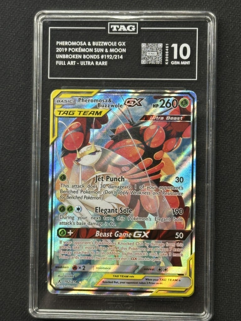 Pheromosa Buzzwole GX Full Art TAG 10 Pokemon Unbroken Bonds Card (1 of 2)