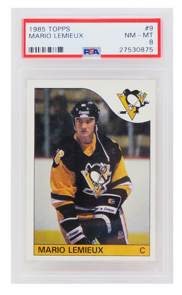 1985 Topps Mario Lemieux Rookie Card #9 PSA 8 NM-MT (1 of 2)