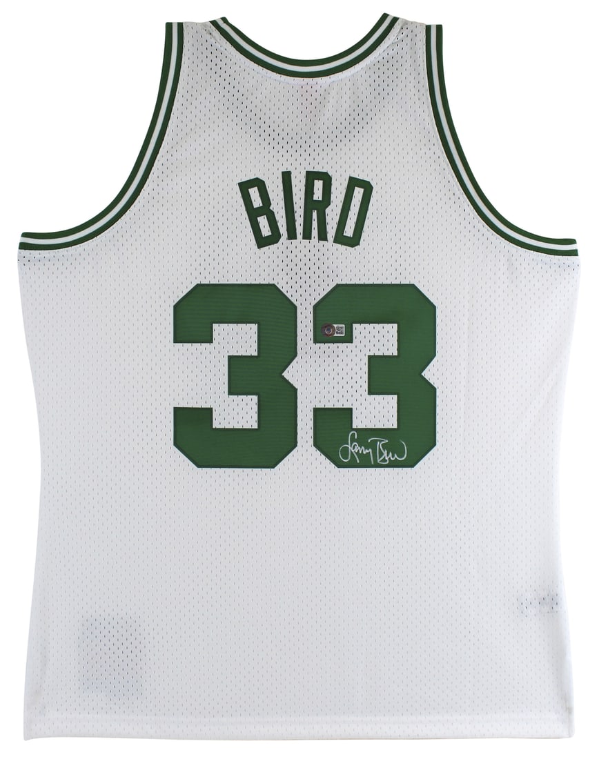 Larry Bird Signed 1985 White Mitchell & Ness Jersey BAS Witnessed (1 of 5)
