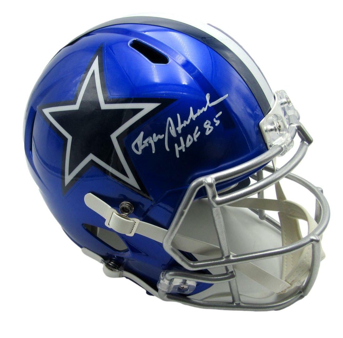 Roger Staubach Signed Cowboys Flash Replica Helmet HOF 85 Beckett Authenticated (1 of 5)