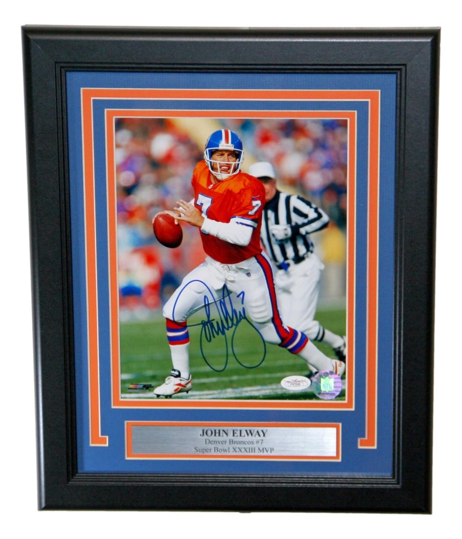 John Elway Signed Framed 8x10 Photo Denver Broncos JSA Authenticated (1 of 3)