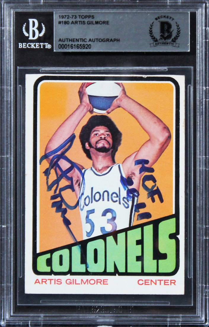 Artis Gilmore Signed 1972 Topps Rookie Card HOF 2011 Beckett Authenticated: Artis Gilmore Signed 1972 Topps Rookie Card HOF 2011 Beckett Authenticated This is an authentic 1972 Topps #180 rookie card of Artis Gilmore, featuring the inscription "HOF 2011." Personally signed by