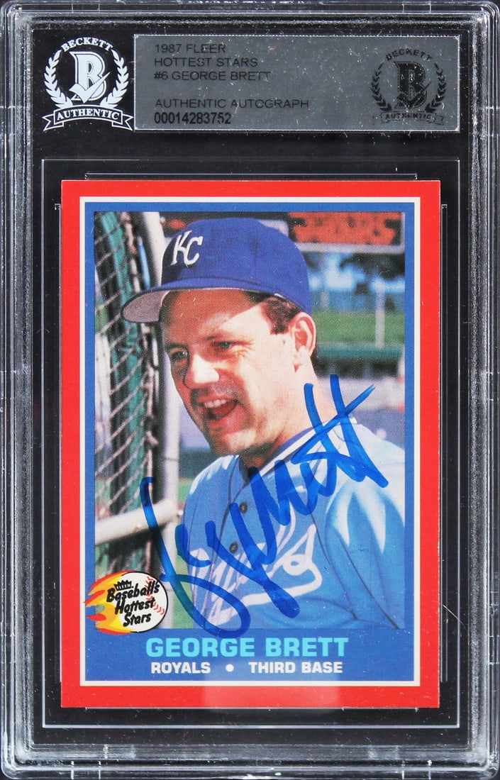 George Brett Signed 1987 Fleer Hottest Stars #6 Card Beckett Authenticated (1 of 2)