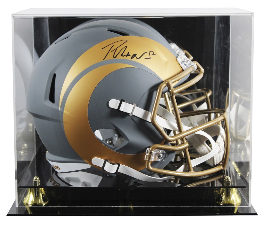 Puka Nacua Signed Rams Slate Full Size Speed Helmet with Fanatics Authentication (1 of 4)