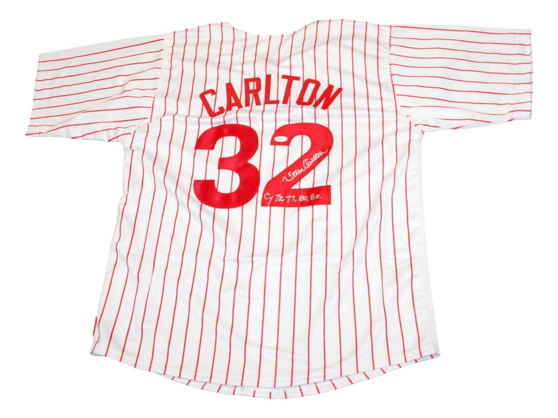 Steve Carlton Autographed Phillies Jersey XL JSA Certified (1 of 4)