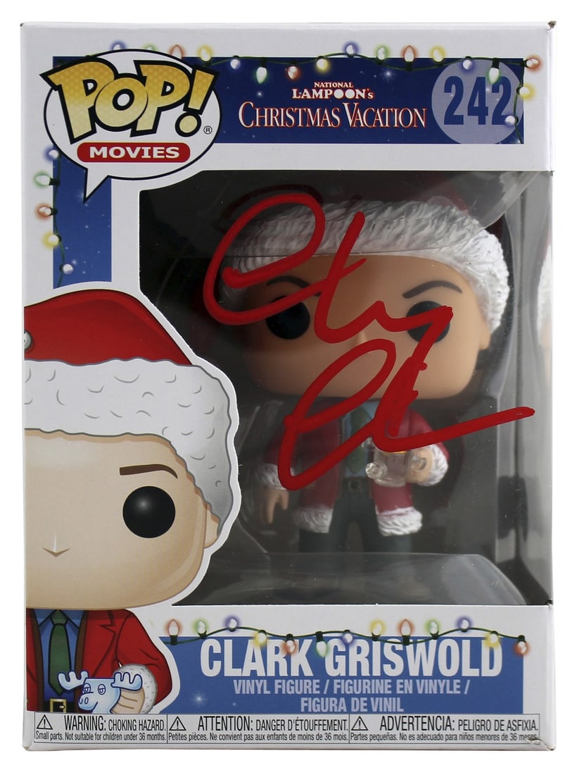 Chevy Chase Signed Clark Griswold Funko Pop BAS Witnessed: Chevy Chase Signed Clark Griswold Funko Pop BAS Witnessed This autographed Funko Pop Vinyl Figure features Clark Griswold from National Lampoon's Christmas Vacation and has been personally signed by C