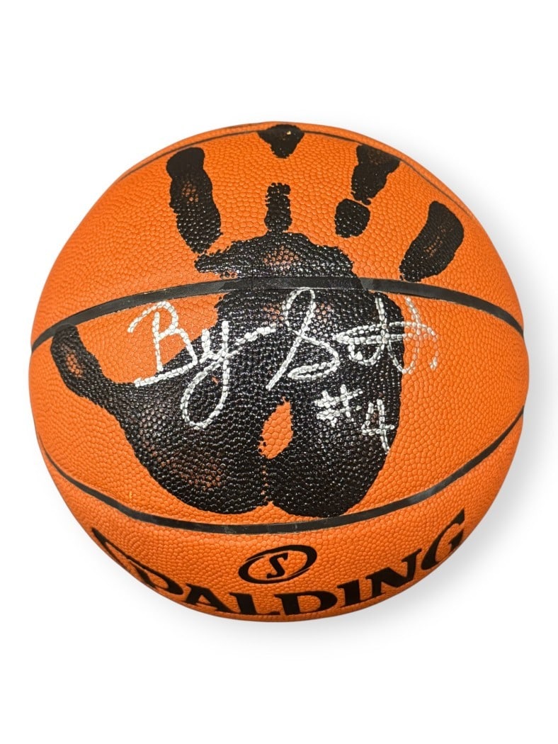 Basketball Signed by Byron Scott With Handprint and PSA Authentication Stand Included (1 of 4)