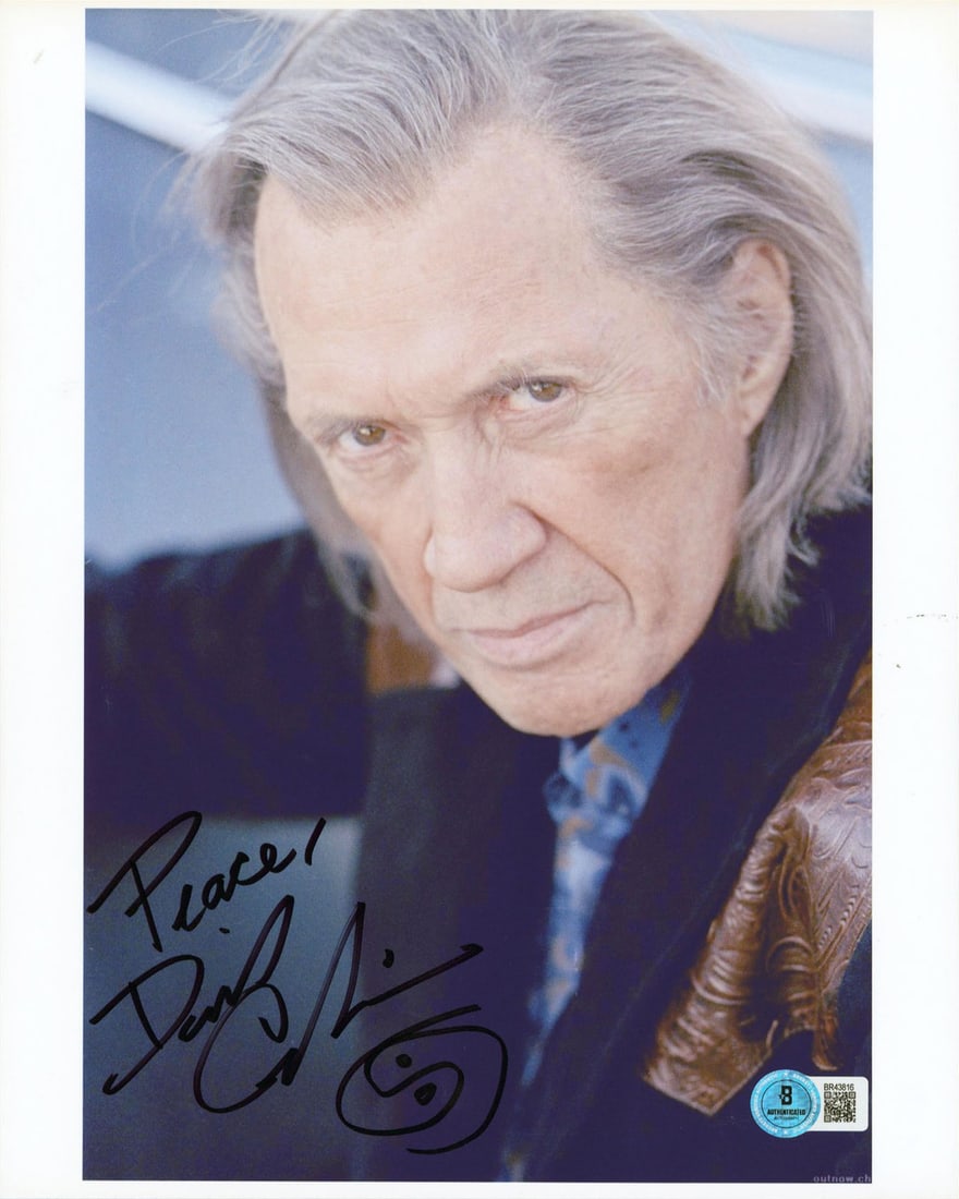 David Carradine Signed Kill Bill Photo with Peace Inscription BAS (1 of 1)